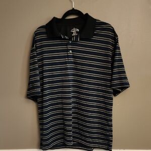 Champions Tour Golf Black and Blue Polo Shirt Classic Stripes